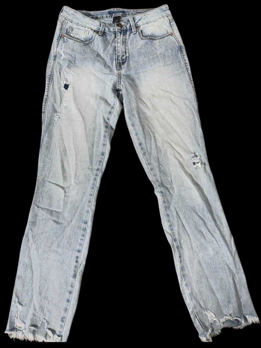 Sincerely Jules Raw Ankle Hem 100% Cotton Light Blue Jean Pants Size 7/28